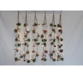 COLGANTE PIÑAS DE PINO C/ FORMAS Y 15LEDS 130CM ST