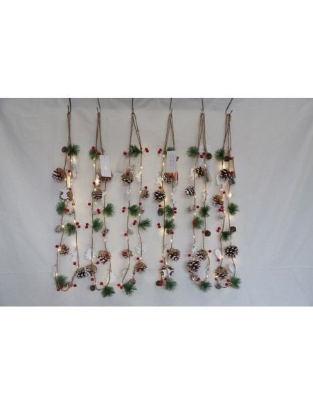 COLGANTE PIÑAS DE PINO C/ FORMAS Y 15LEDS 130CM ST