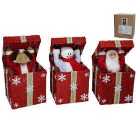 FIG. XMAS SALIENDO DE CAJA C/ LUZ 50CM