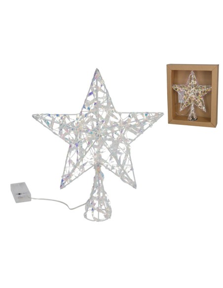 ESTRELLA PUNTA ARBOL C/ 20 LUCES 25X6,5X30CM IRIDI