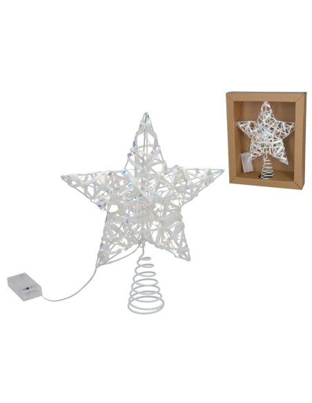 ESTRELLA PUNTA ARBOL C/ 20 LUCES 25X5,5X30CM IRIDI