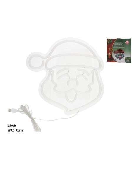 SANTA CLAUS XMAS LUZ 30X30CM