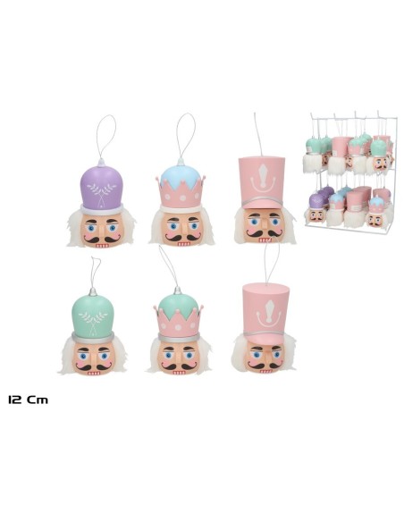 CABEZA SOLDADITO COLGANTE 6 SRT 6X6X12 CM ROSA/VER