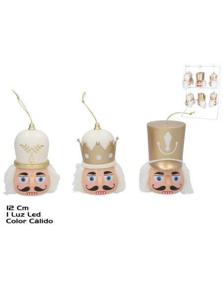 CABEZA SOLDADITO LED GOLD COLGANTE 3 SRT 6X6X12 CM