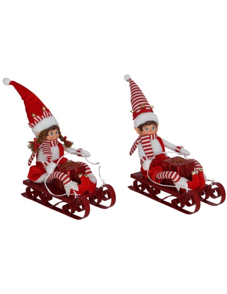 ELFO GHER EN TRINEO 12X25X33CM 2STD