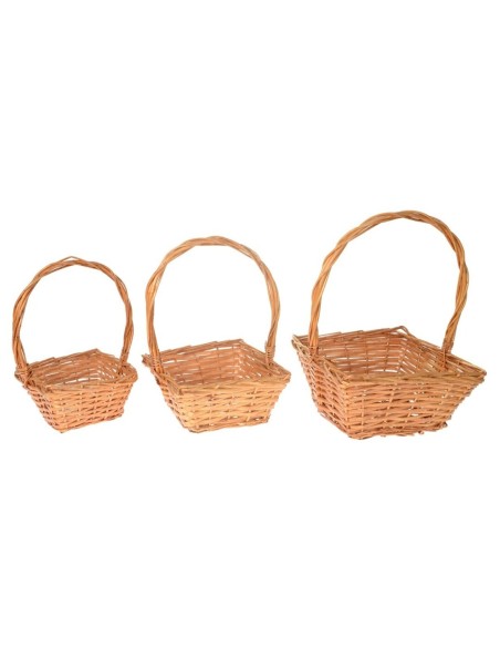 SET 3 CESTAS MIEL CUADRADAS SIN FORRO