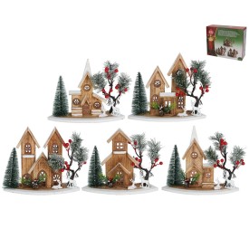 CASA MADERA C/25 LUCES 32,5X9X27,5CM 5STD