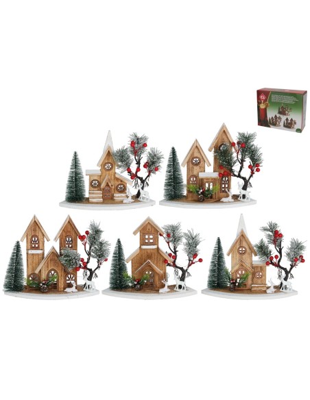 CASA MADERA C/25 LUCES 32,5X9X27,5CM 5STD