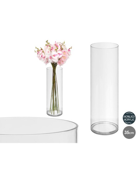 JARRON CILINDRICO ACRILICO 12X35CM