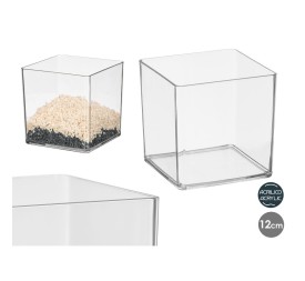 JARRON CUADRADO ACRILICO 12X12CM