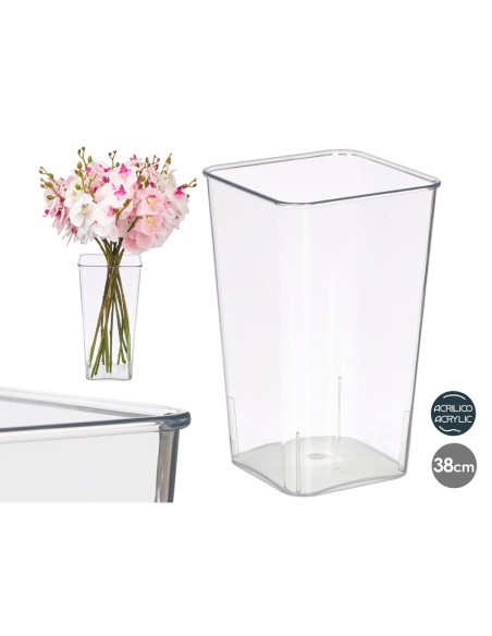 JARRON CUADRADO ACRILICO 38CM