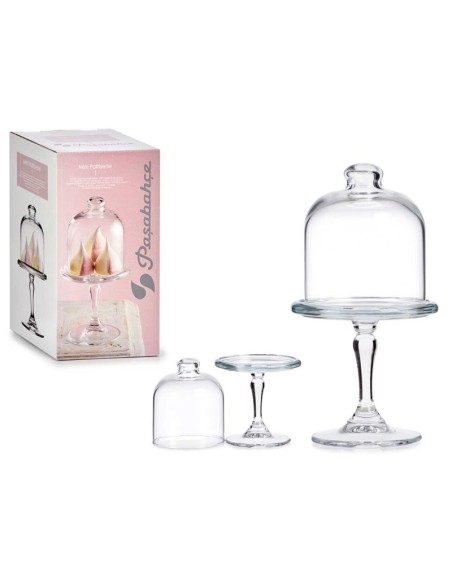 TARTERA MINI PATISSERIE LISA CON PIE Y TAPA 10 x 10 x 18,5 cm