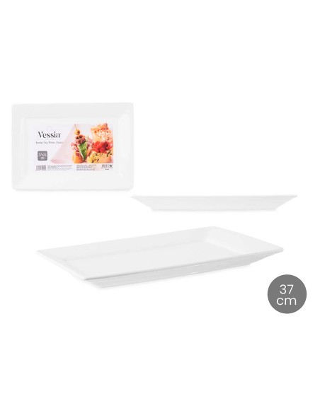 BANDEJA RECTANGULAR PORCELANA 37 CM