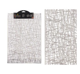 SALVAMANTEL RECTANGULAR RAYAS PLATEADO