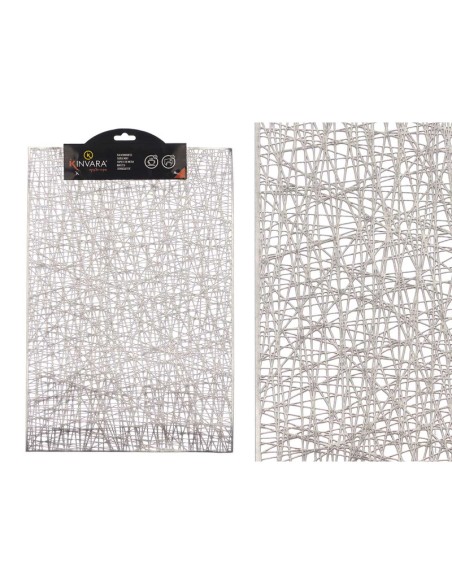 SALVAMANTEL RECTANGULAR RAYAS PLATEADO