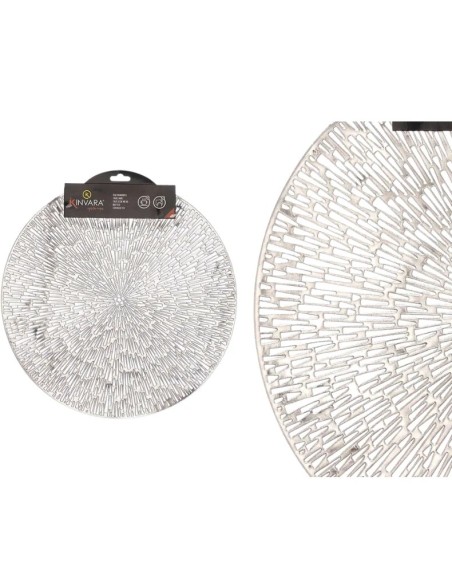 SALVAMANTEL REDONDO FLOR PLATEADO