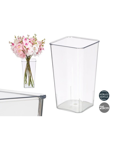 JARRON CUADRADO ACRILICO 24,5CM