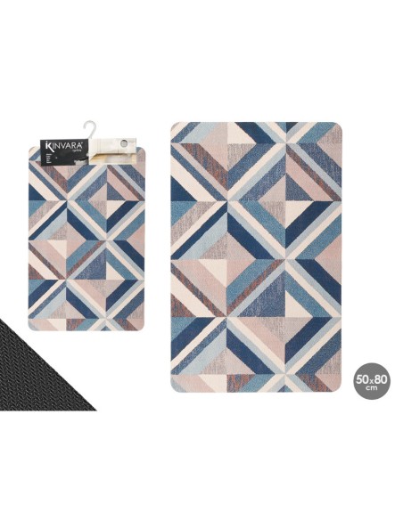 ALFOMBRA COCINA TRIANGULOS AZUL 50X80CM
