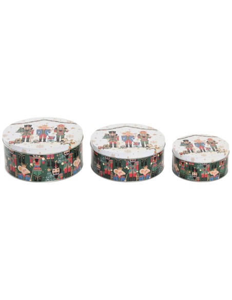 CAJA SET 3 METAL 20X20X9 CASCANUECES MULTICOLOR