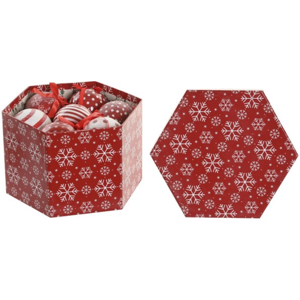 DECORACION COLGANTE SET 14 PVC 24X21X15,5 ROJO