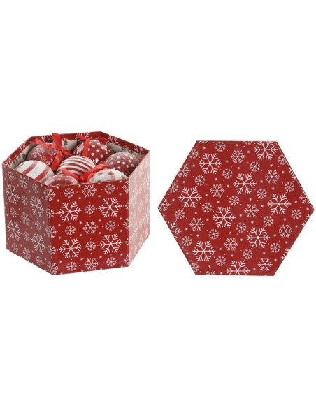 DECORACION COLGANTE SET 14 PVC 24X21X15,5 ROJO