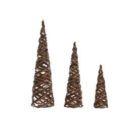 CONO SET 3 LED RATAN 20X20X80 3xAA NATURAL