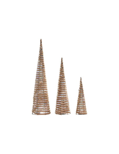 CONO SET 3 LED PE 20X20X80 3xAA IRIDISCENTE