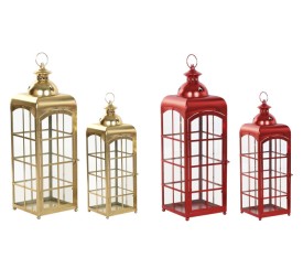 FAROLA SET 2 METAL CRISTAL 21X21X63 2 SURT.