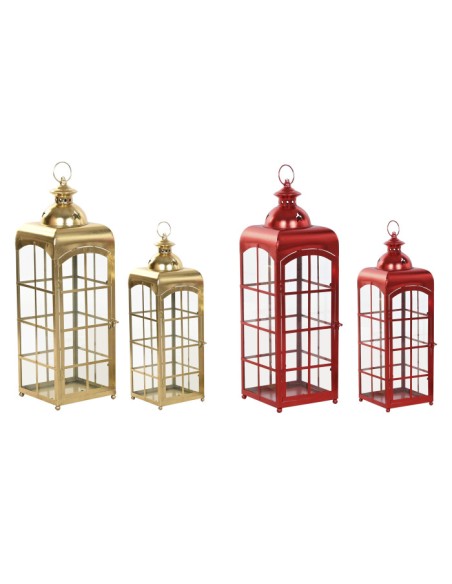 FAROLA SET 2 METAL CRISTAL 21X21X63 2 SURT.