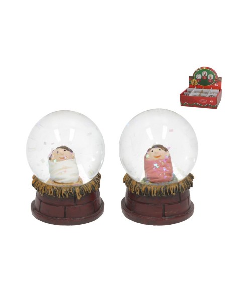 BOLA AGUA XMAS BELEN 6X4,5X6,3CM 2STD