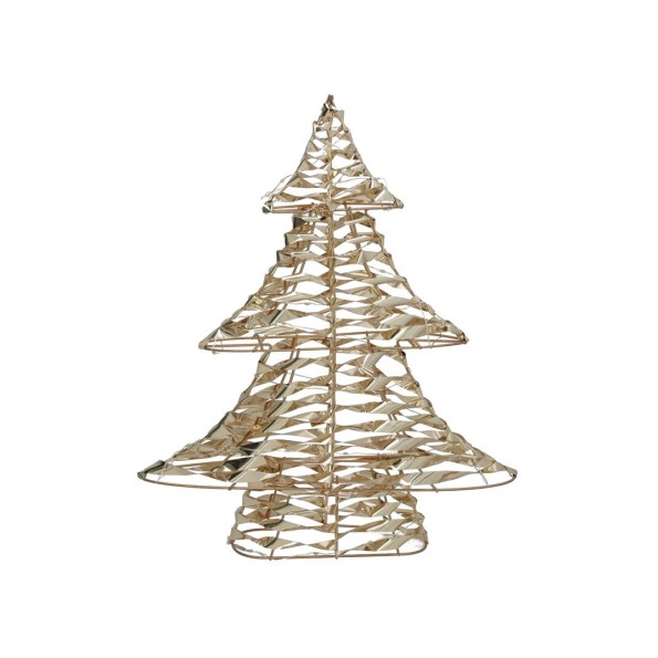ARBOL C/60 LUCES 34X7,5X40CM DORADO