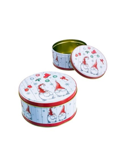 CAJA PAPA NOEL METAL 14 X 14 X 7,30 CM