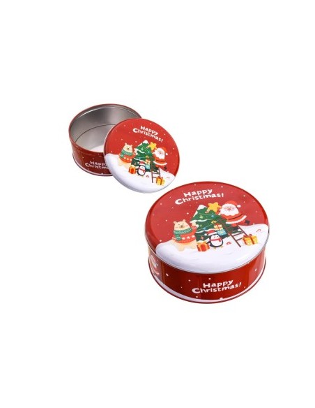 CAJA PAPA NOEL METAL 17 X 17 X 7,50 CM