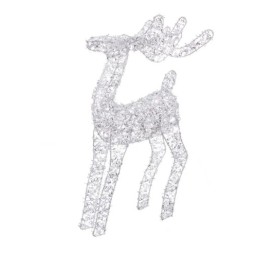 CIERVO CON LUZ METAL PLATA 25 X 8 X 46 CM