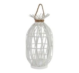 PORTAVELA BAMBU MADERA 25X25 BLANCO