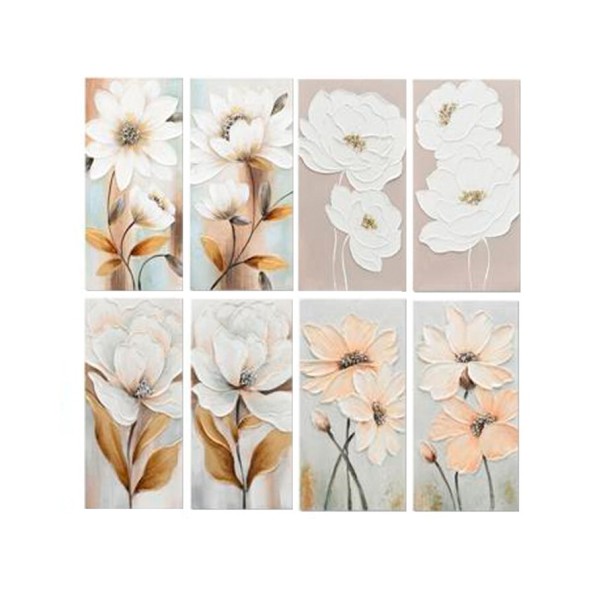 CANVAS 100% PINTADO A MANO  FLOWAH 30X60X3CM 8 SUR