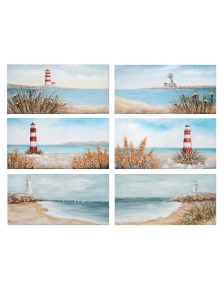 CANVAS 100% PINTADO A MANO FAROMAR 60X120X3CM 6 SU