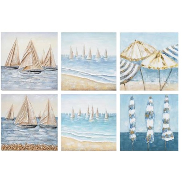 CANVAS 100% PINTADO A MANO BESIN 80X80X3CM 6 SURT