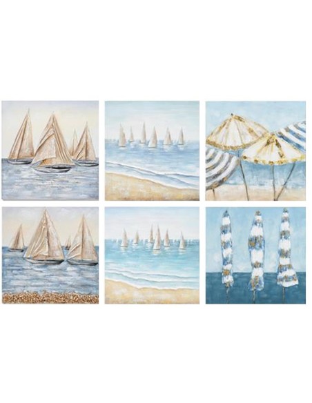 CANVAS 100% PINTADO A MANO BESIN 80X80X3CM 6 SURT