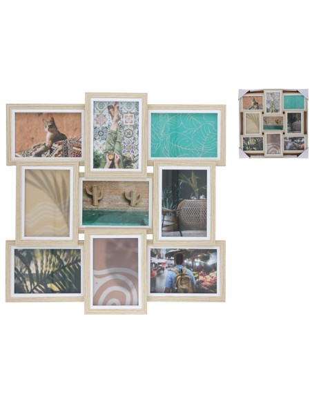 SET 9 MARCOS DE FOTOS 40X2CM MADERA