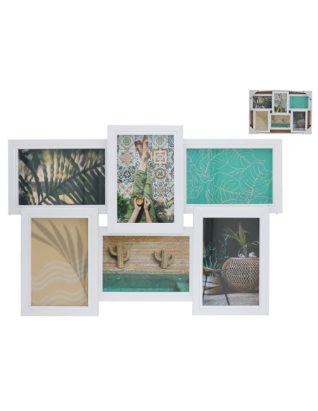 SET 6 MARCO DE FOTOS 44X30.5X3CM BLANCO