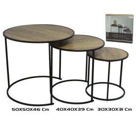 SET 3 MESAS AUXILIARES MDF+METAL SCOTT 50X50X45.5C