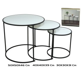 SET 3 MESAS AUXILIARES MDF+METAL SCOTT 50X50X45.5C