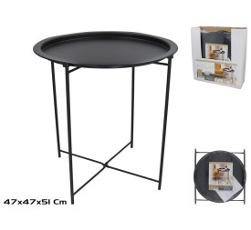 MESA AUXILIAR METAL JANET 47X47X51CM NEGRO
