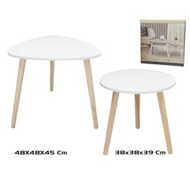 SET 2 MESAS AUXILIARES MADERA+MDF DARREN 48X48X45C