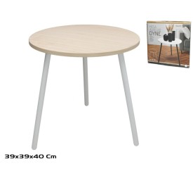 MESA AUXILIAR MDF+METAL C/EFECTO NATURAL DYNE 39X3