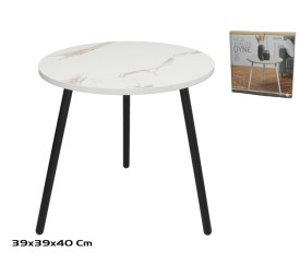 MESA AUXILIAR MDF+METAL C/EFECTO MARMOLEADO DYNE 39X39X40CM