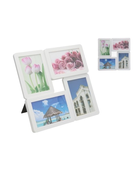 SET 4 MARCO DE FOTOS NEWIN 29X29X2CM BLANCO