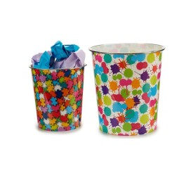 PAPELERA PLASTICO PUZZLE SURT 2 23X23X24,5CM