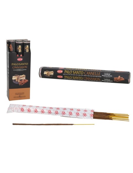 INCIENSO HEX. 15 STICKS PALO SANTO CANELA 23CM